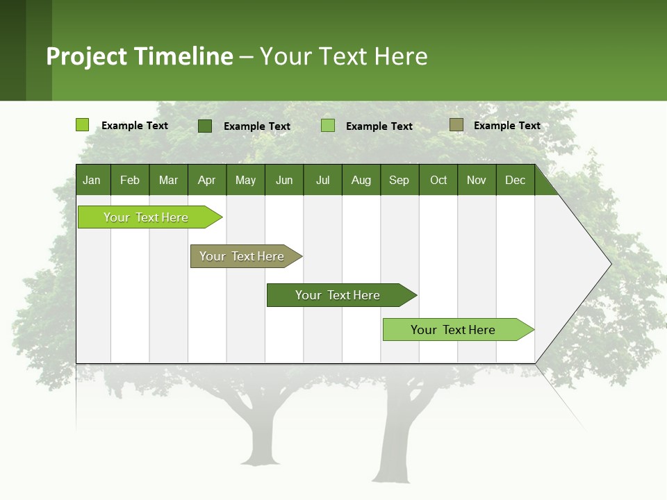 A Tree With A Green Sign In Front Of It PowerPoint Template