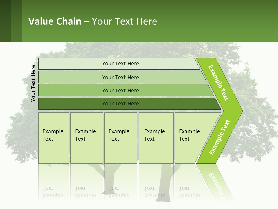 A Tree With A Green Sign In Front Of It PowerPoint Template