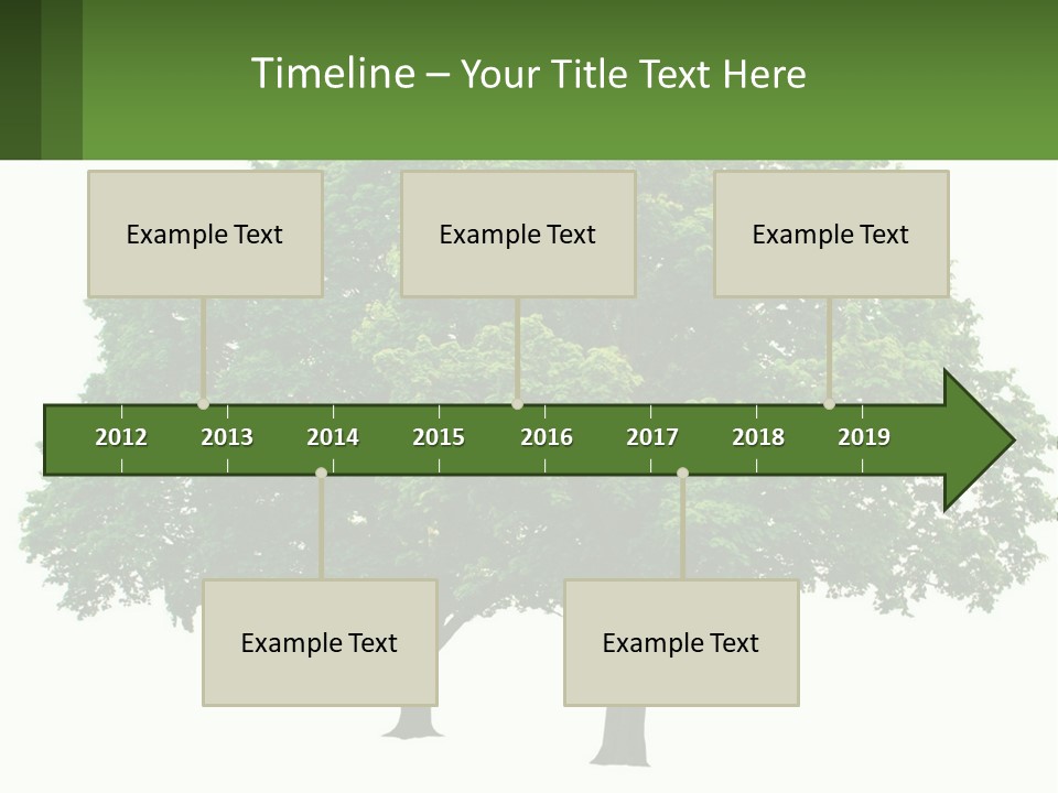 A Tree With A Green Sign In Front Of It PowerPoint Template