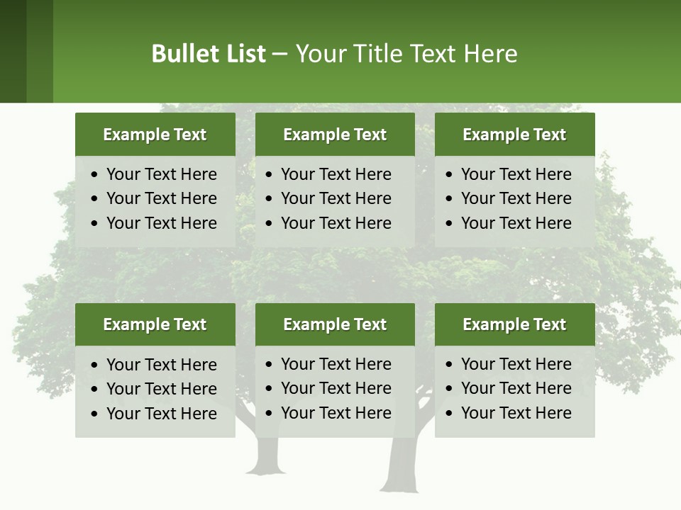 A Tree With A Green Sign In Front Of It PowerPoint Template