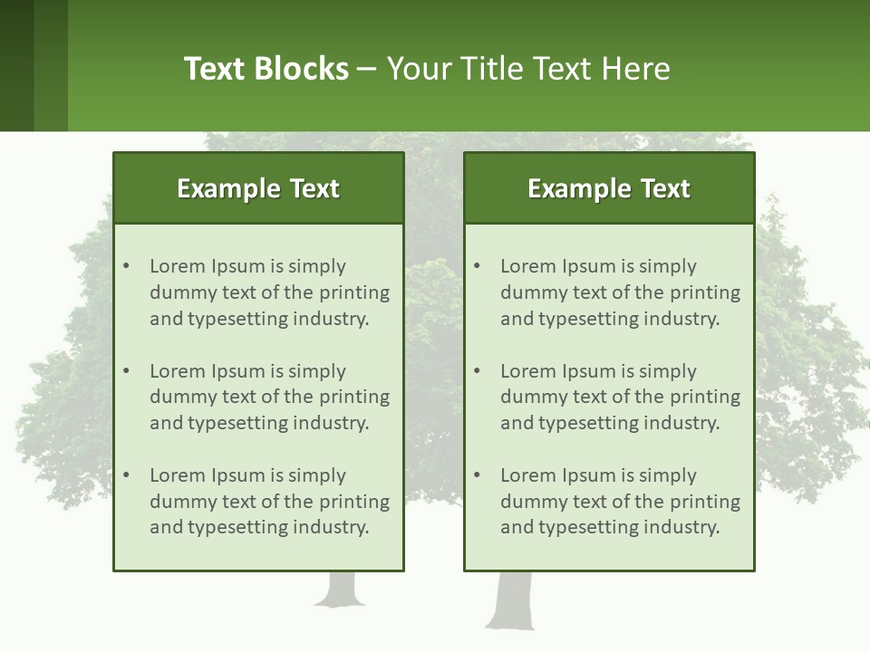 A Tree With A Green Sign In Front Of It PowerPoint Template