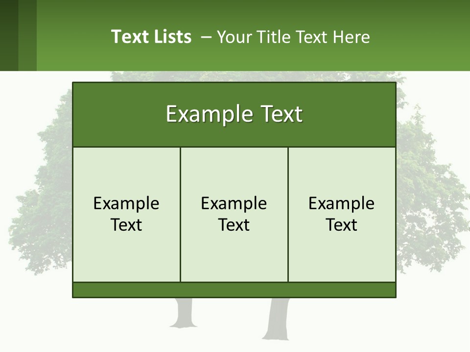 A Tree With A Green Sign In Front Of It PowerPoint Template
