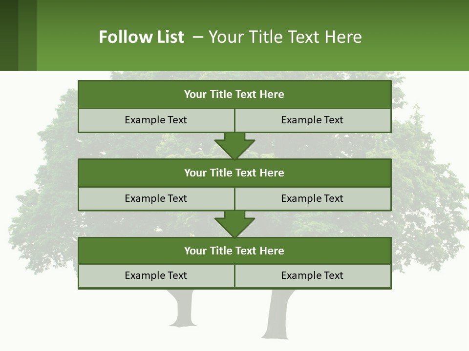 A Tree With A Green Sign In Front Of It PowerPoint Template