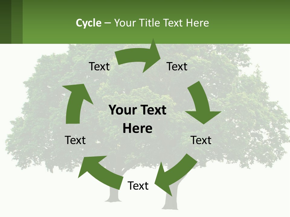 A Tree With A Green Sign In Front Of It PowerPoint Template