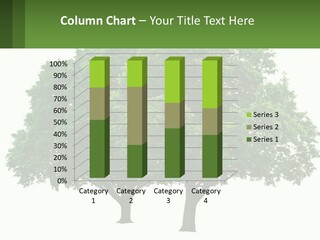 A Tree With A Green Sign In Front Of It PowerPoint Template
