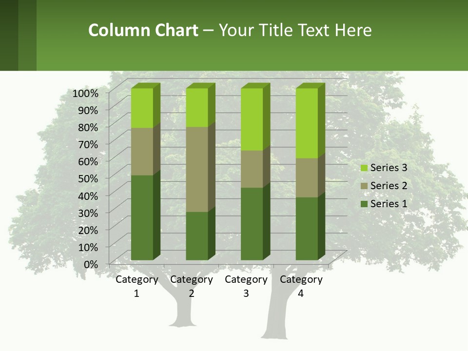 A Tree With A Green Sign In Front Of It PowerPoint Template