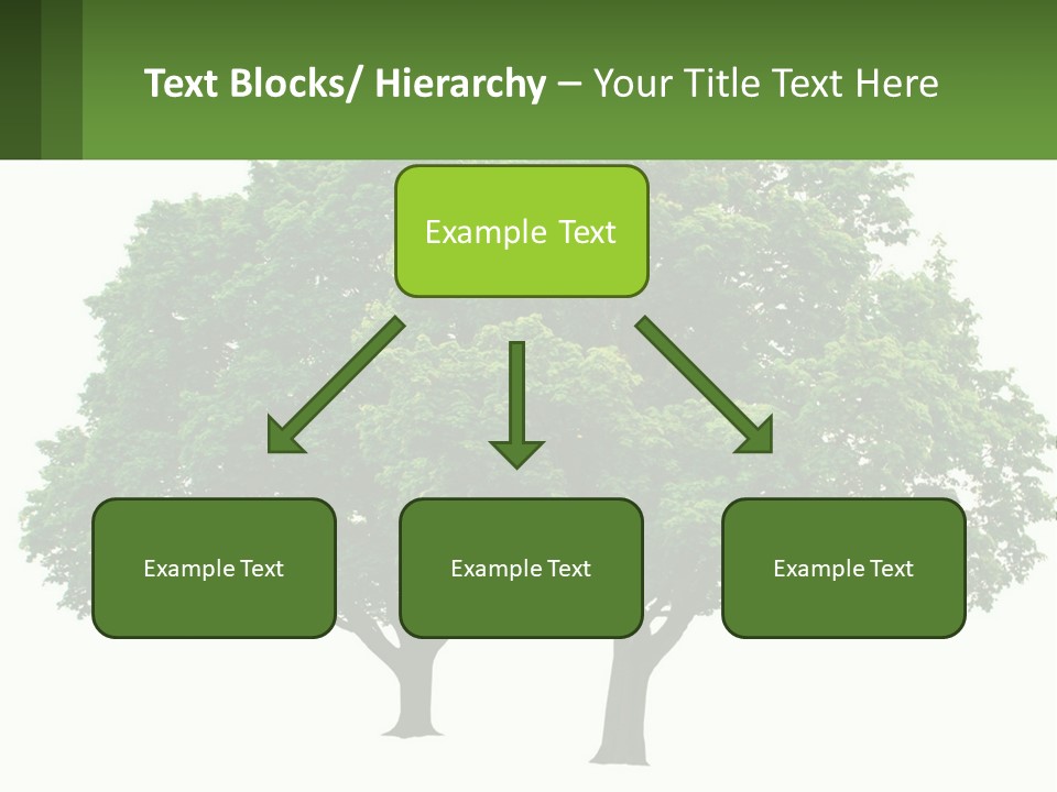 A Tree With A Green Sign In Front Of It PowerPoint Template