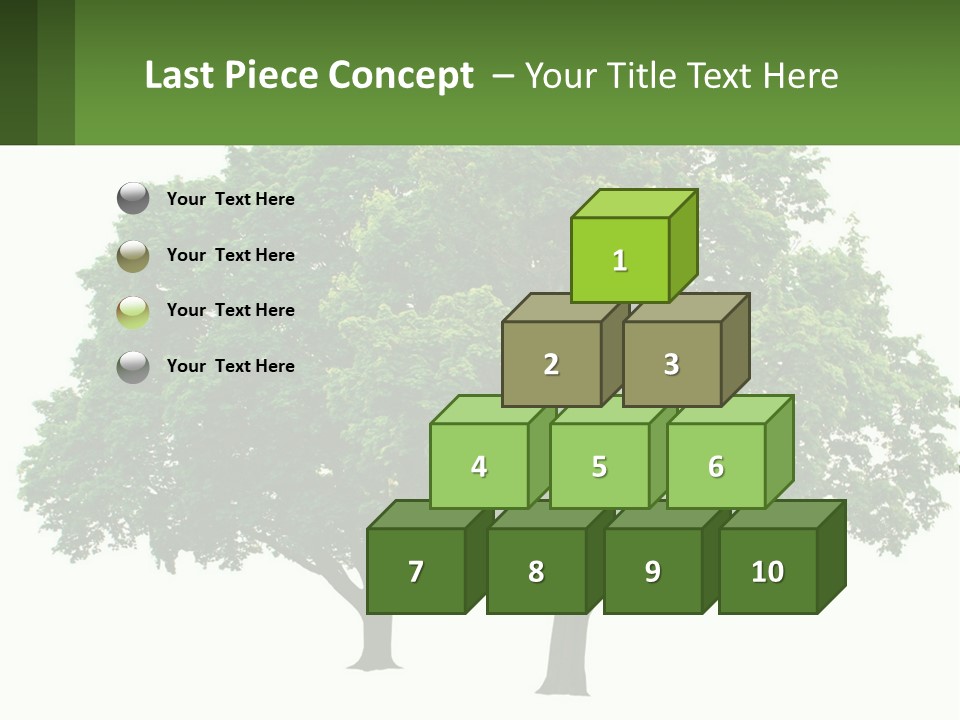 A Tree With A Green Sign In Front Of It PowerPoint Template