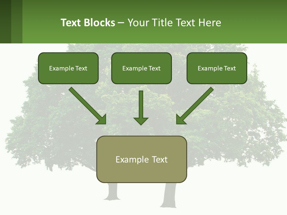 A Tree With A Green Sign In Front Of It PowerPoint Template