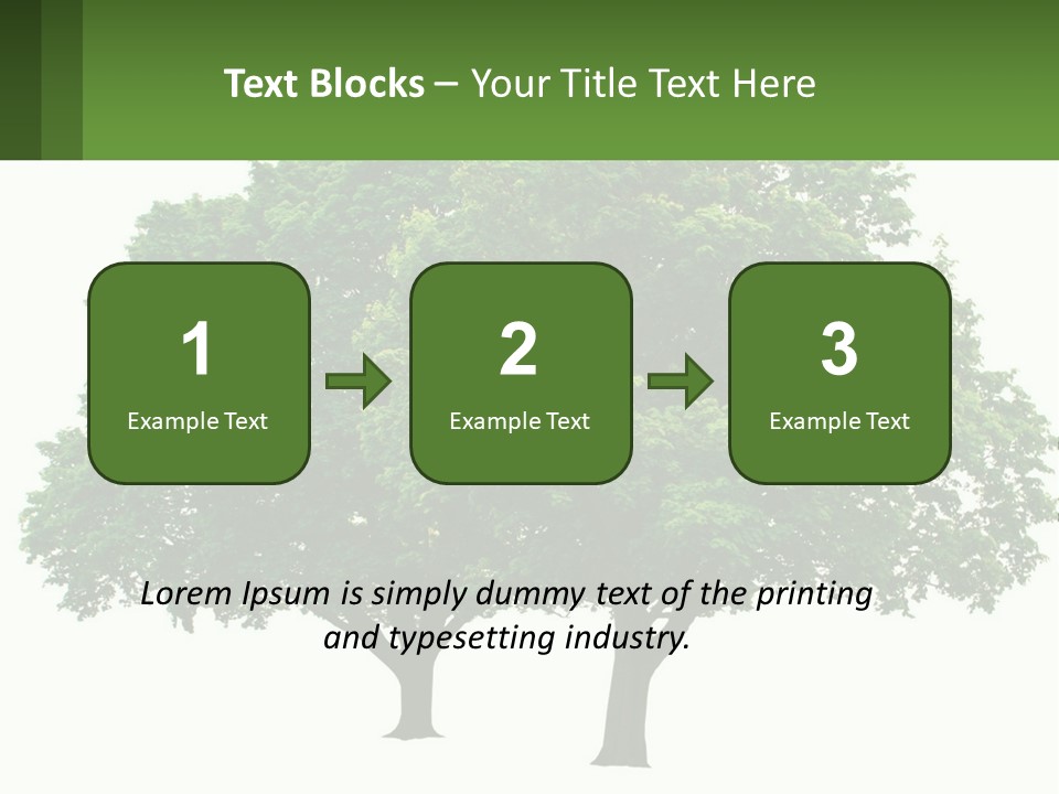 A Tree With A Green Sign In Front Of It PowerPoint Template