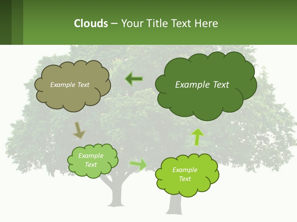 A Tree With A Green Sign In Front Of It PowerPoint Template