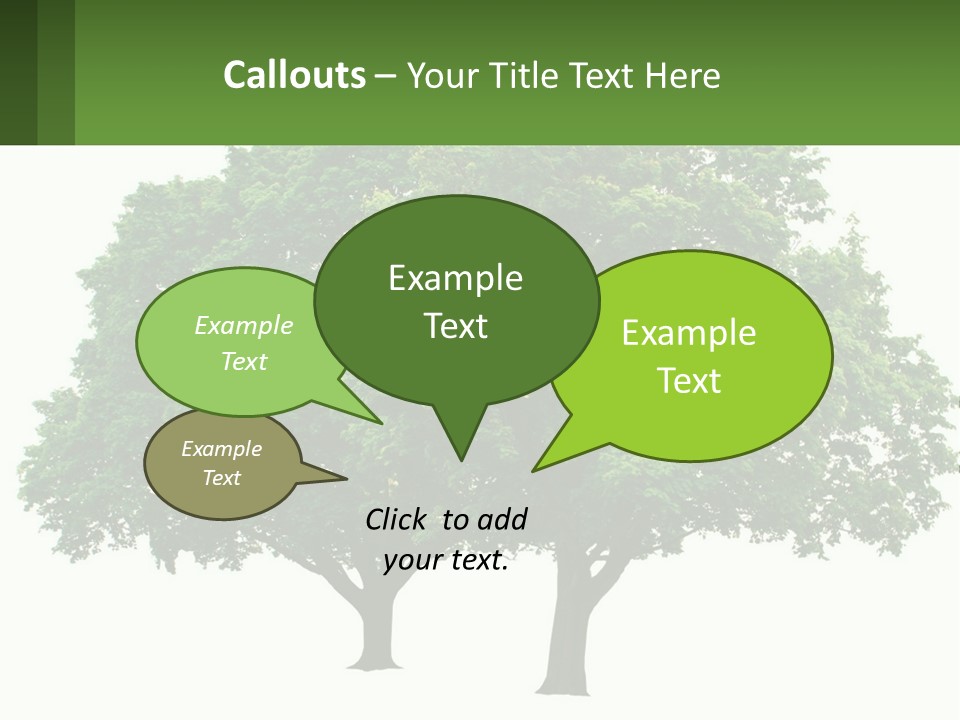 A Tree With A Green Sign In Front Of It PowerPoint Template