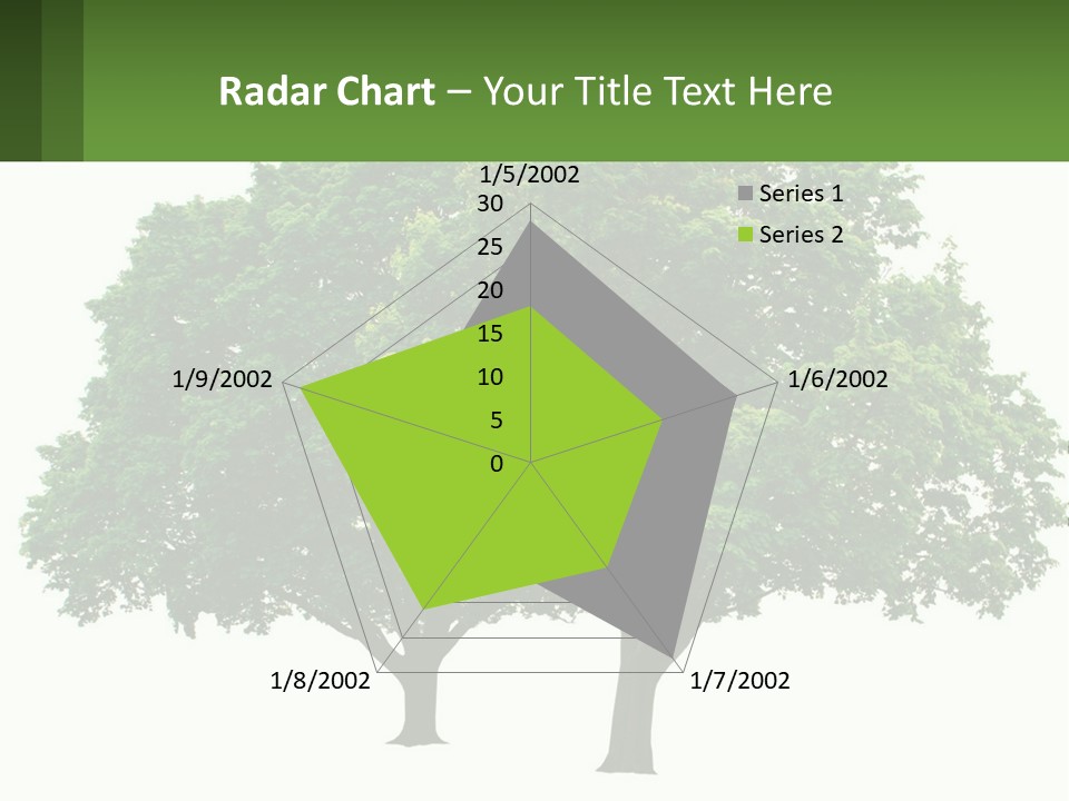 A Tree With A Green Sign In Front Of It PowerPoint Template