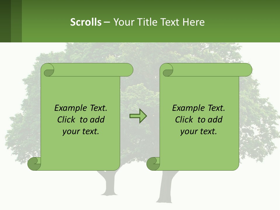 A Tree With A Green Sign In Front Of It PowerPoint Template