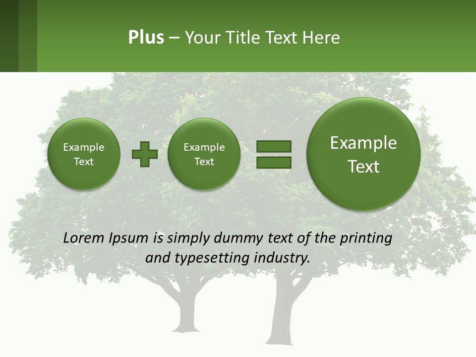 A Tree With A Green Sign In Front Of It PowerPoint Template