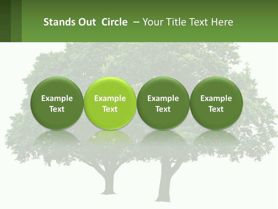A Tree With A Green Sign In Front Of It PowerPoint Template