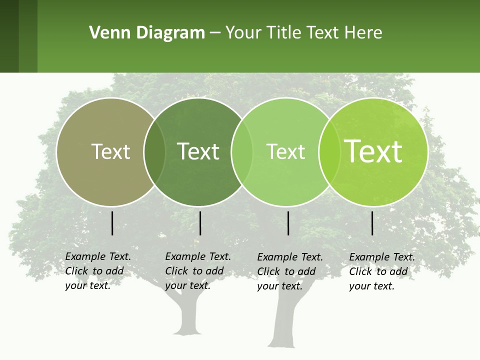 A Tree With A Green Sign In Front Of It PowerPoint Template