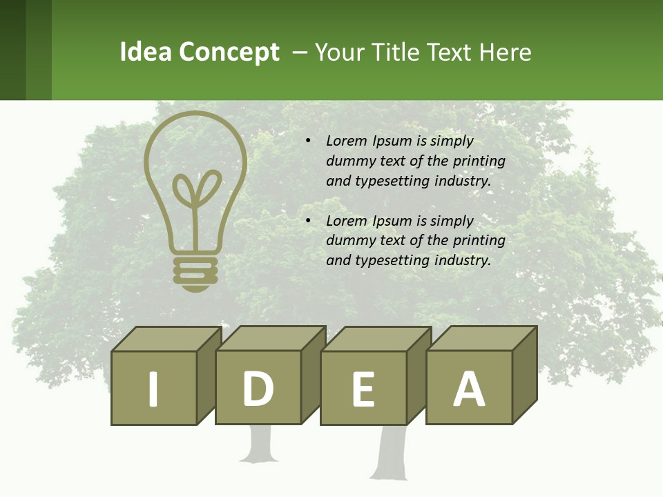 A Tree With A Green Sign In Front Of It PowerPoint Template