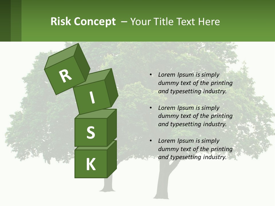 A Tree With A Green Sign In Front Of It PowerPoint Template