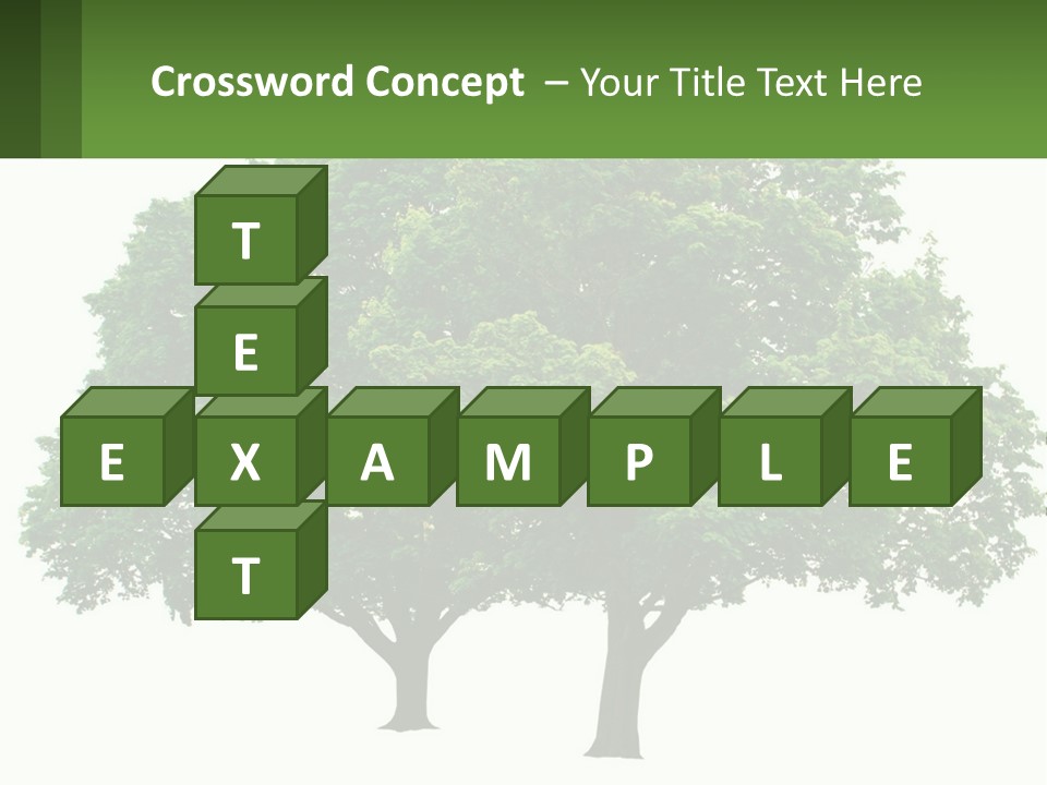 A Tree With A Green Sign In Front Of It PowerPoint Template