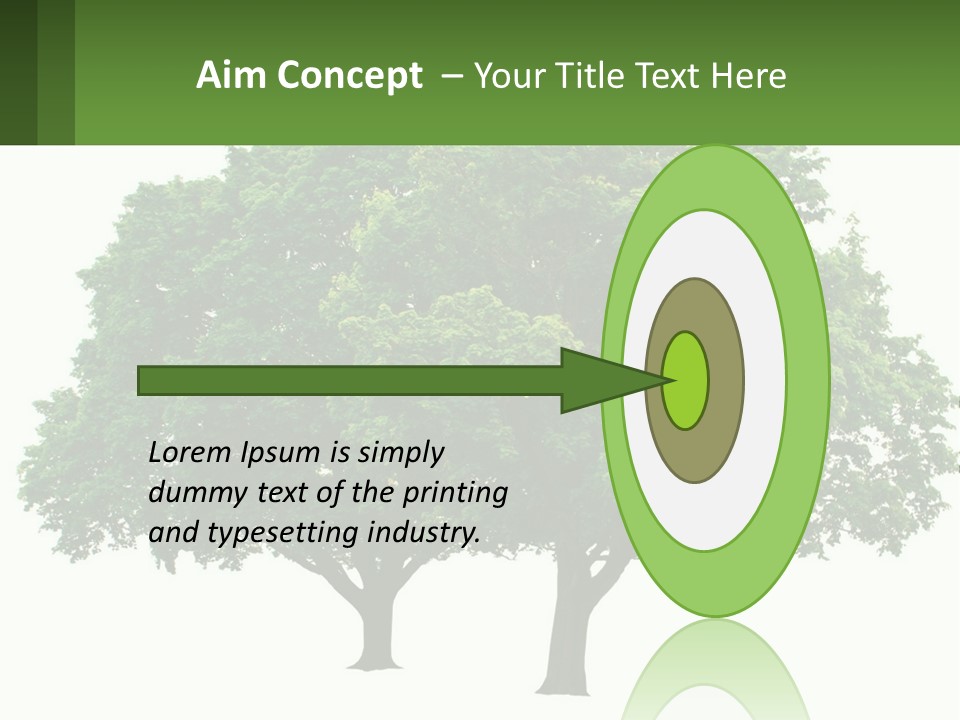 A Tree With A Green Sign In Front Of It PowerPoint Template