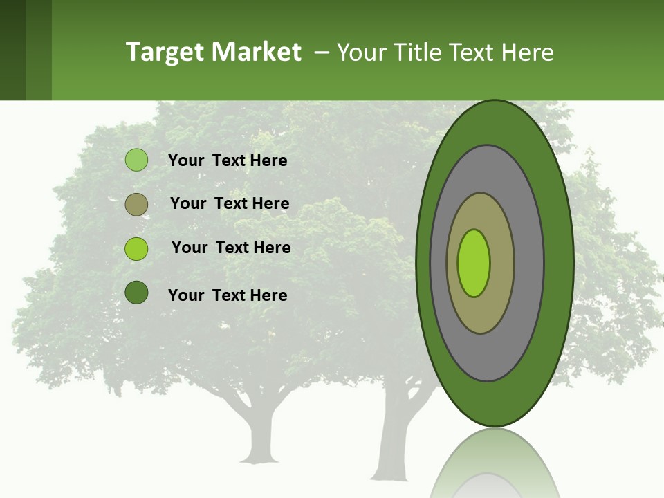 A Tree With A Green Sign In Front Of It PowerPoint Template