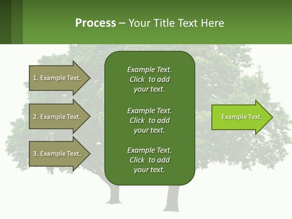 A Tree With A Green Sign In Front Of It PowerPoint Template