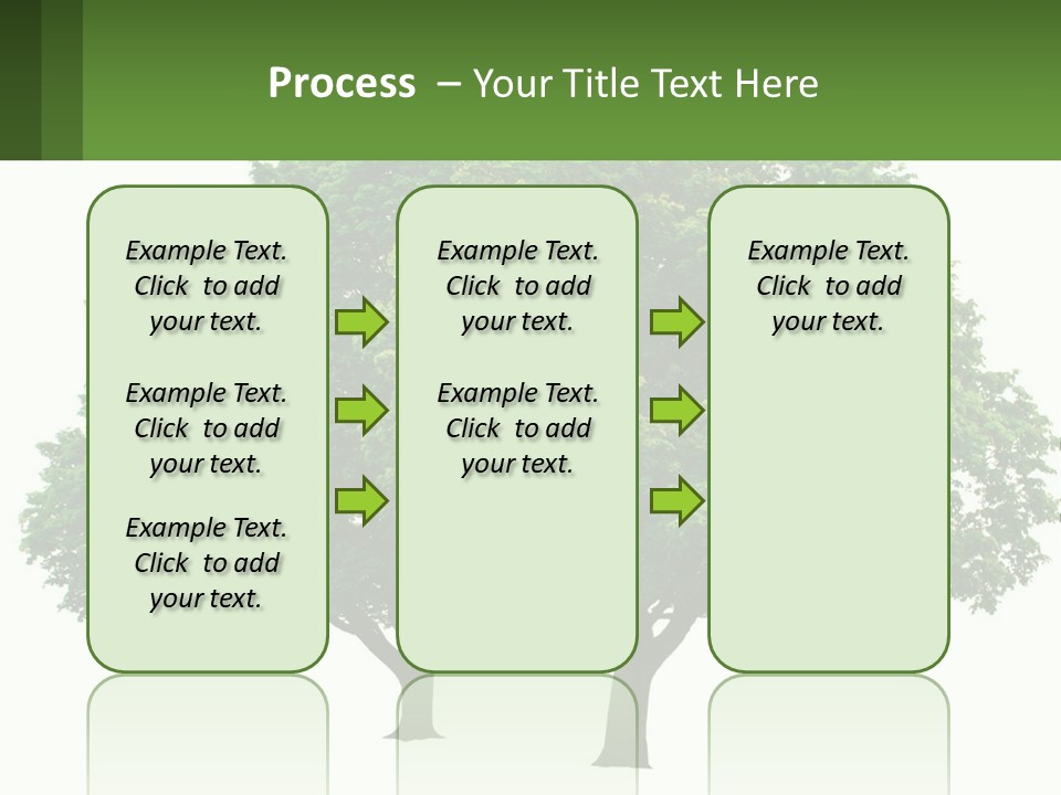 A Tree With A Green Sign In Front Of It PowerPoint Template