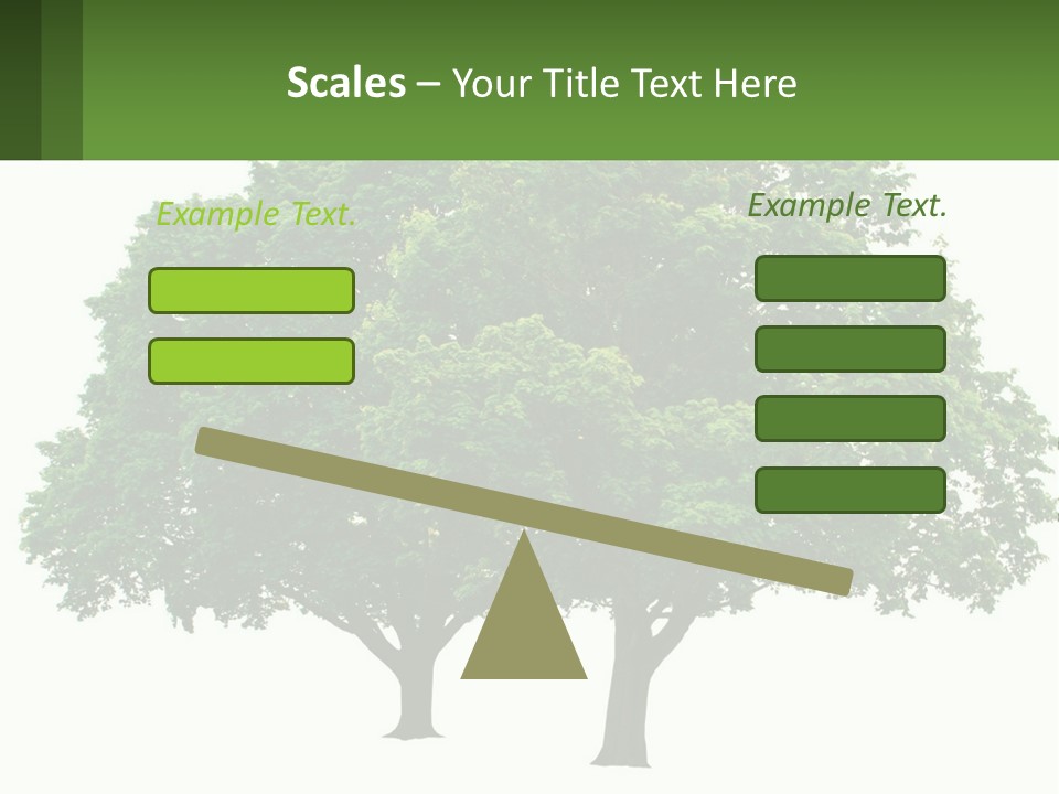 A Tree With A Green Sign In Front Of It PowerPoint Template