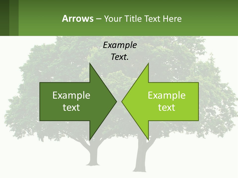A Tree With A Green Sign In Front Of It PowerPoint Template