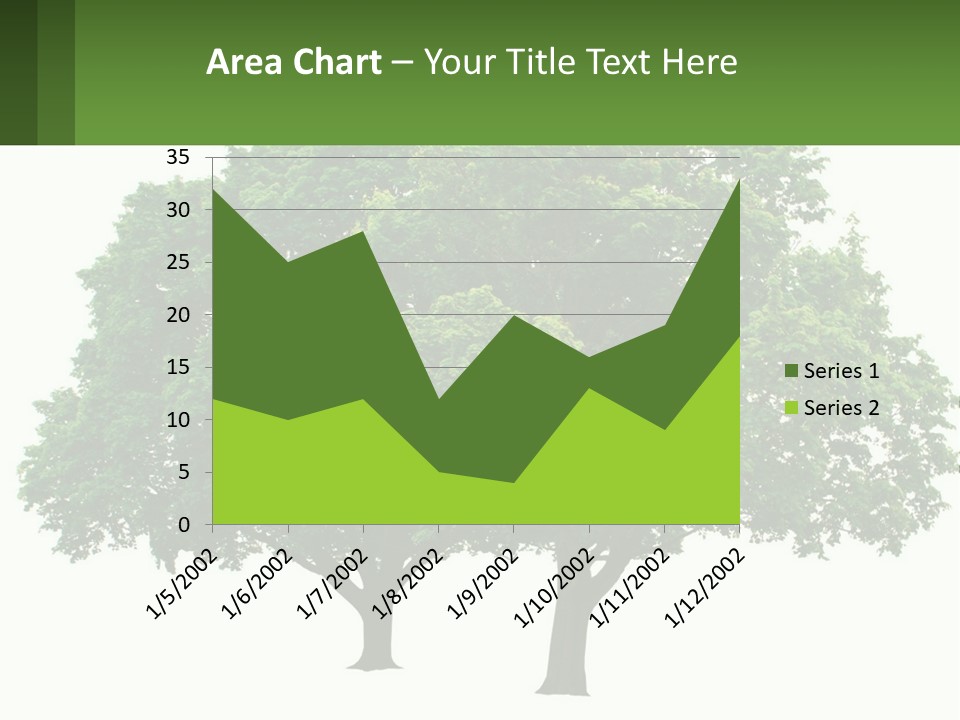 A Tree With A Green Sign In Front Of It PowerPoint Template