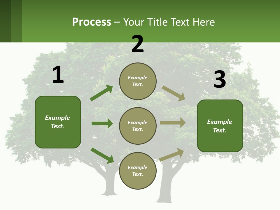A Tree With A Green Sign In Front Of It PowerPoint Template