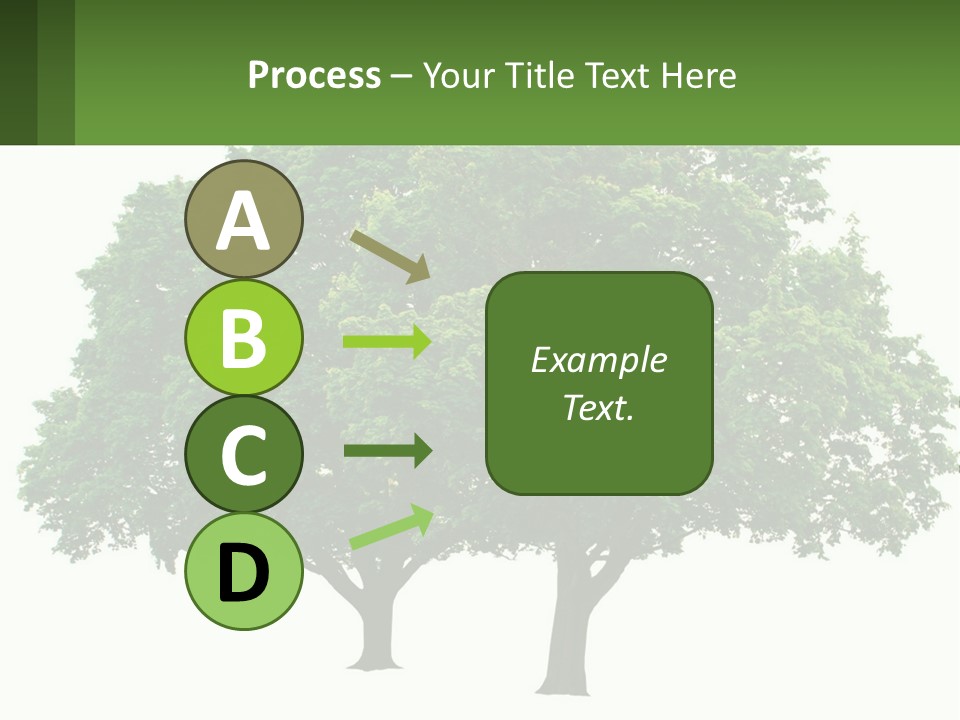 A Tree With A Green Sign In Front Of It PowerPoint Template