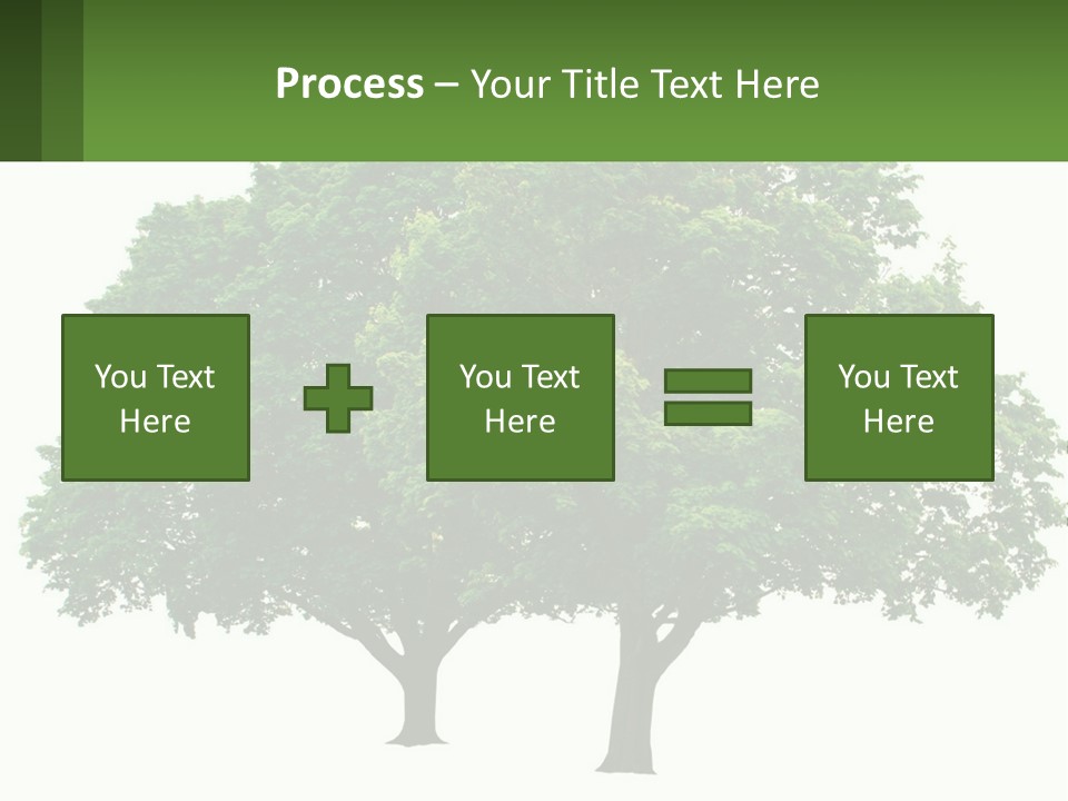 A Tree With A Green Sign In Front Of It PowerPoint Template