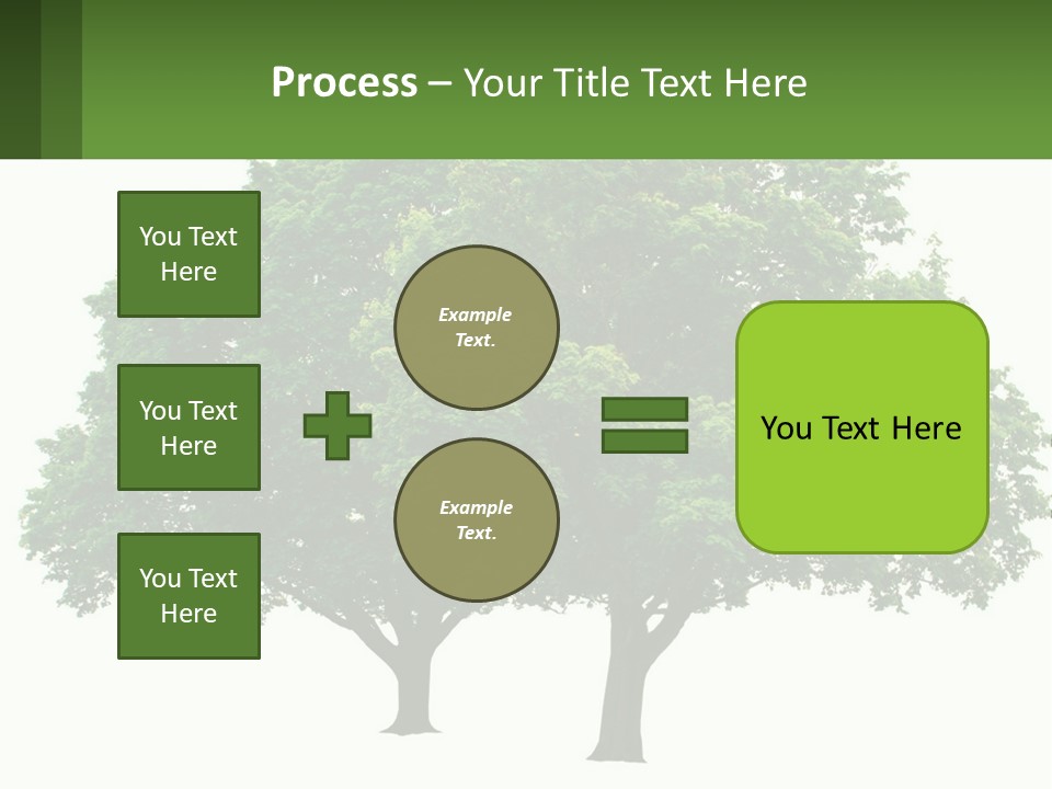 A Tree With A Green Sign In Front Of It PowerPoint Template