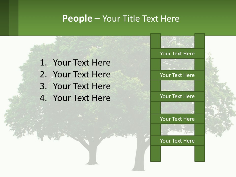 A Tree With A Green Sign In Front Of It PowerPoint Template