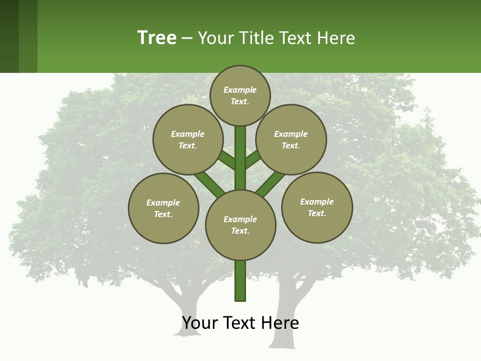 A Tree With A Green Sign In Front Of It PowerPoint Template