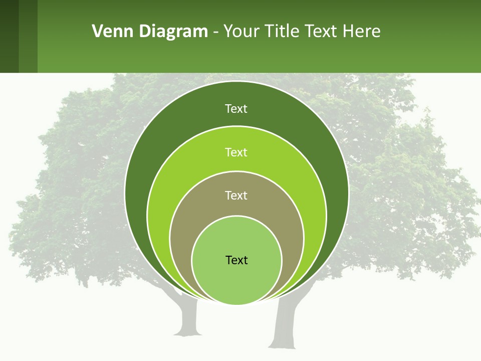 A Tree With A Green Sign In Front Of It PowerPoint Template