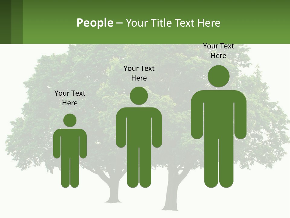 A Tree With A Green Sign In Front Of It PowerPoint Template