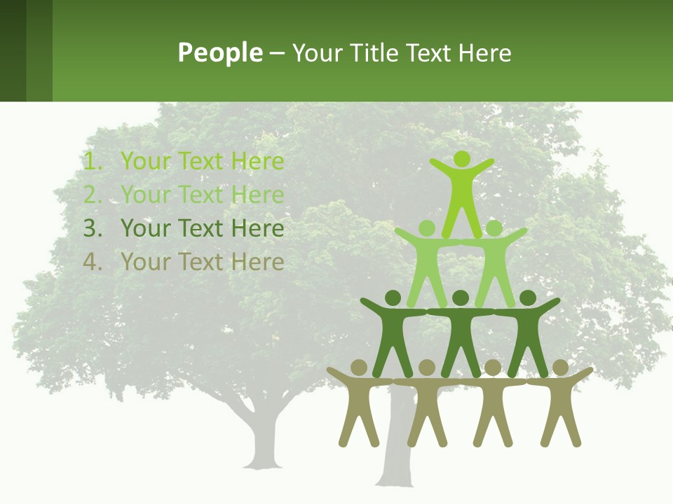 A Tree With A Green Sign In Front Of It PowerPoint Template