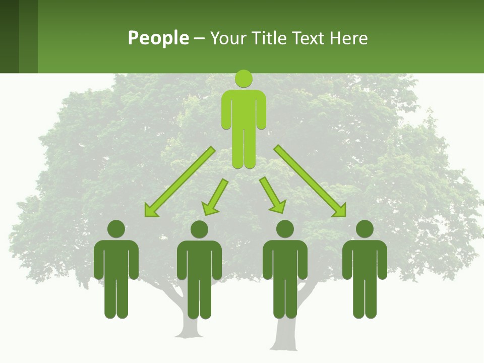 A Tree With A Green Sign In Front Of It PowerPoint Template