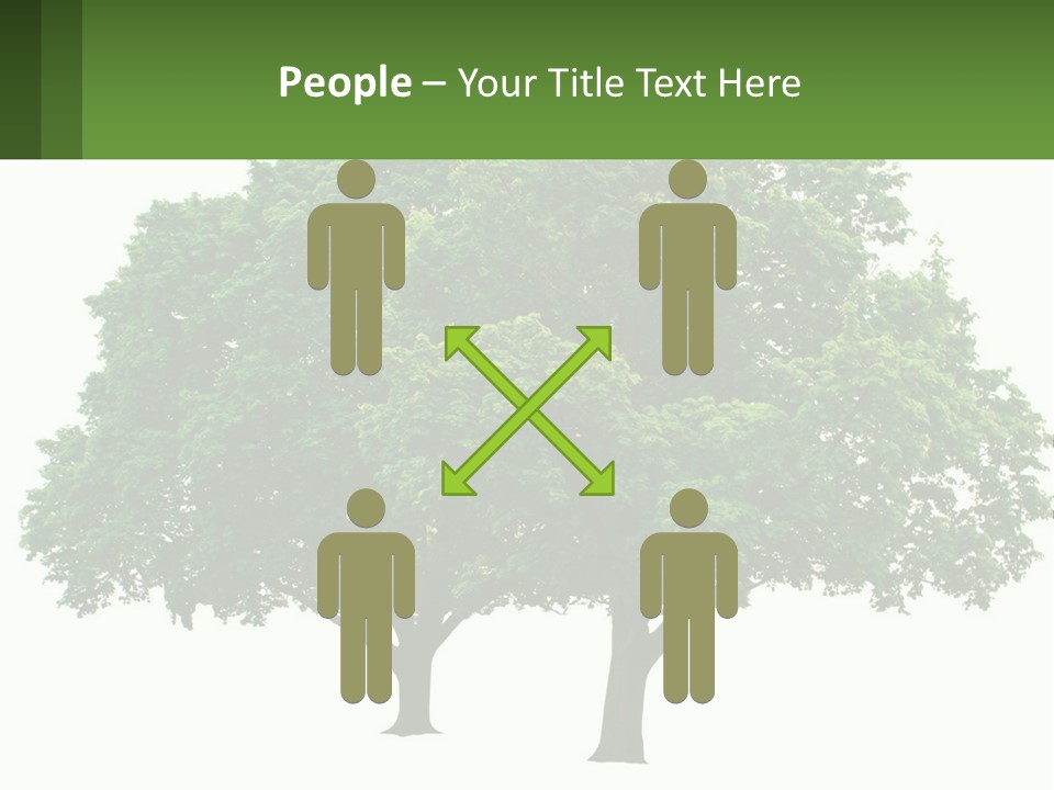 A Tree With A Green Sign In Front Of It PowerPoint Template