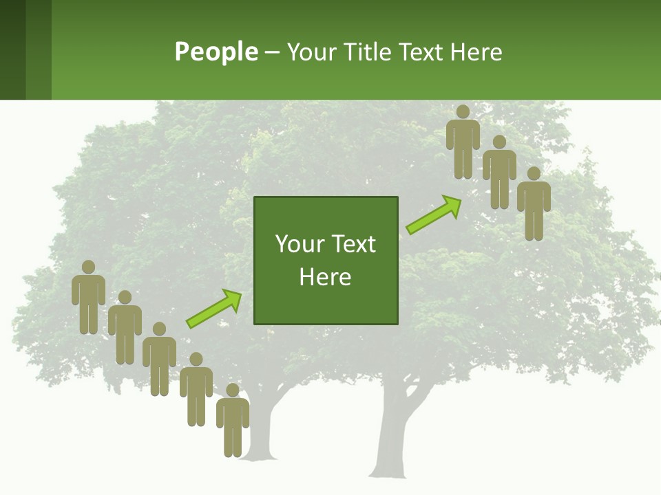 A Tree With A Green Sign In Front Of It PowerPoint Template