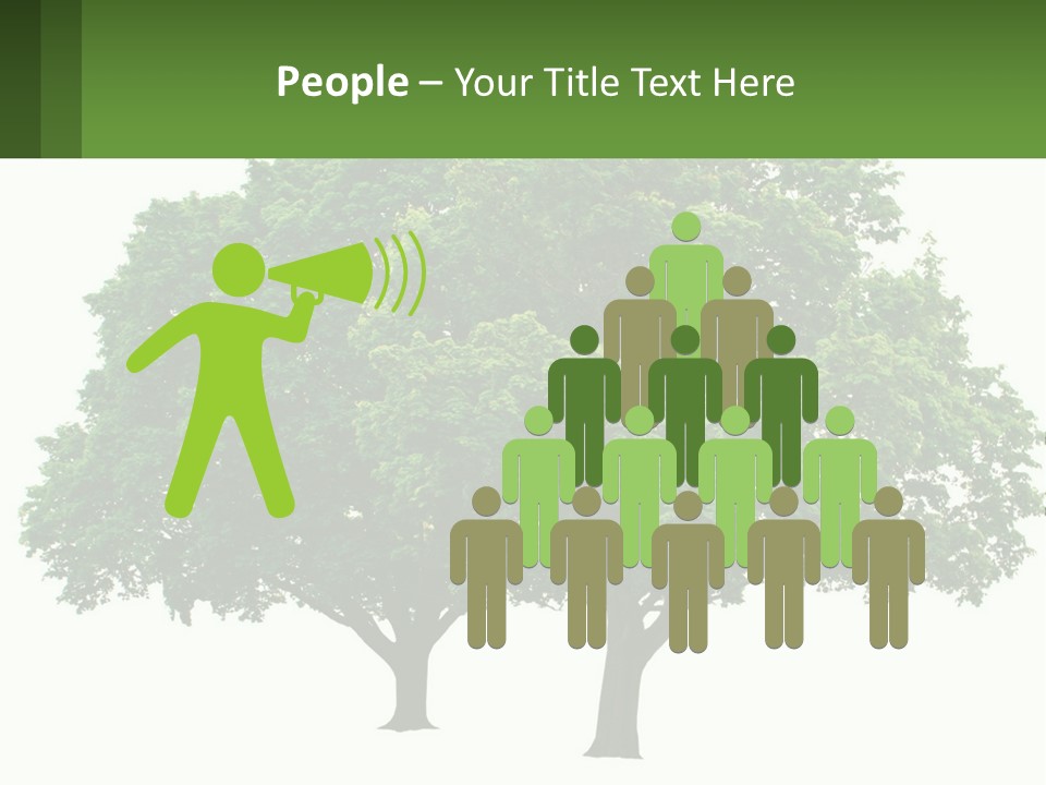 A Tree With A Green Sign In Front Of It PowerPoint Template