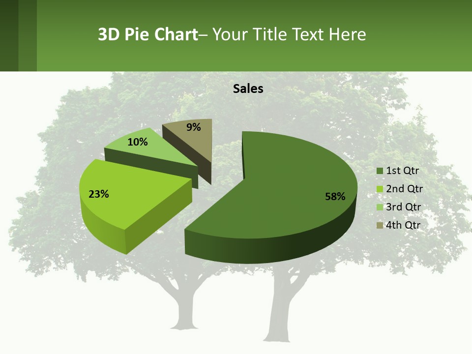A Tree With A Green Sign In Front Of It PowerPoint Template