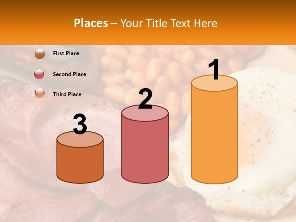 A Plate Of Food With Eggs, Beans And Sausage PowerPoint Template