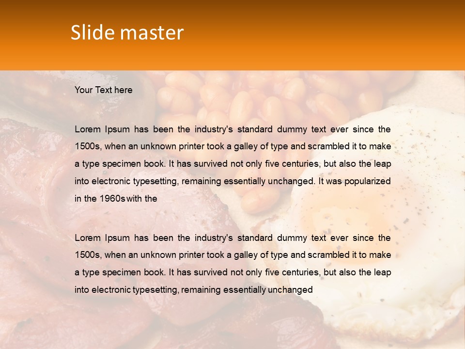 A Plate Of Food With Eggs, Beans And Sausage PowerPoint Template