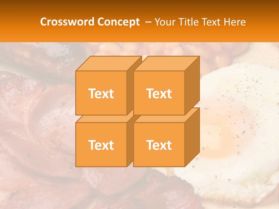 A Plate Of Food With Eggs, Beans And Sausage PowerPoint Template