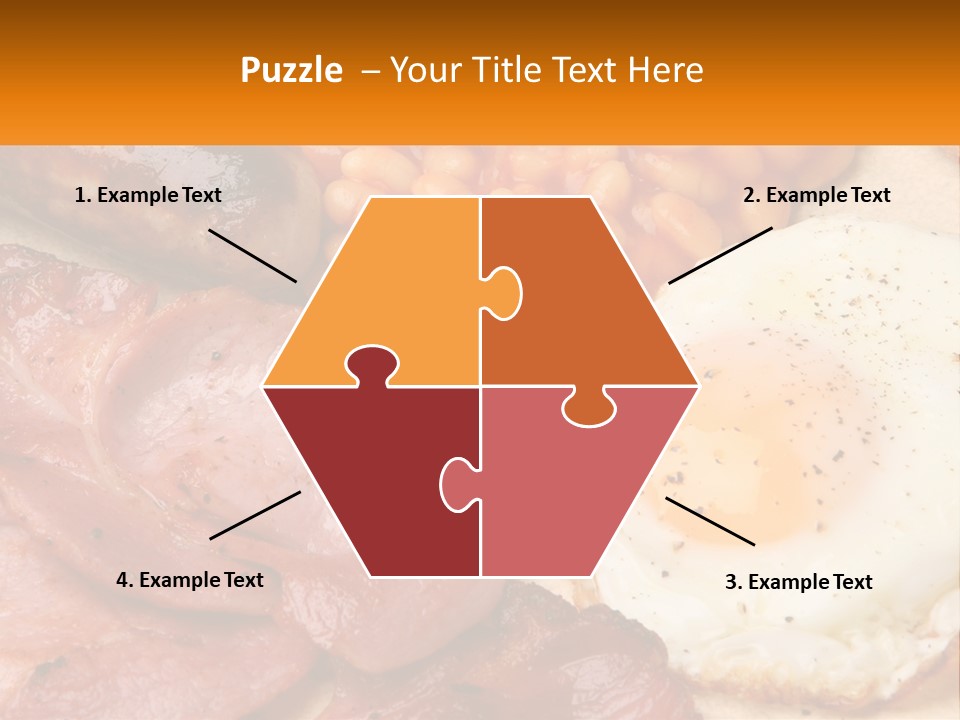 A Plate Of Food With Eggs, Beans And Sausage PowerPoint Template