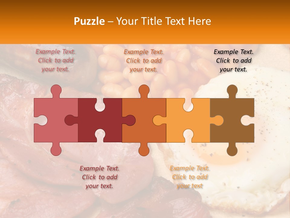 A Plate Of Food With Eggs, Beans And Sausage PowerPoint Template